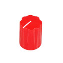 KNOB, FLUTED MINIATURE WITH LINE/POINTER, 12.5X16MM, RED