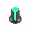 KNOB PLASTIC BLACK/GREEN ID6MM