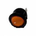 ROUND ROCKER SWITCH, SPST, ON-OFF W/LAMP (ORANGE), R13-112