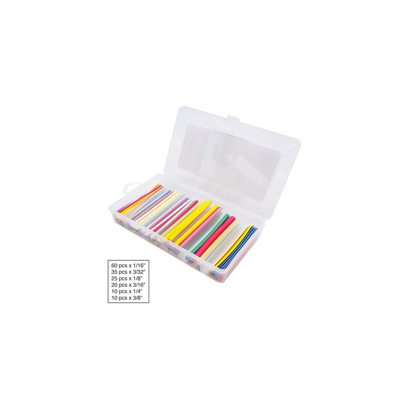 HEAT SHRINK KIT, 2:1 RATIO, MULTICOLOR, 160PCS