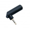 AUDIO ADAPTOR, 3.5MM, TRRS 4-POLE, STEREO, RIGHT ANGLE, M/F