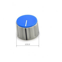 KNOB, LINE POINTER 6MM BLUE...