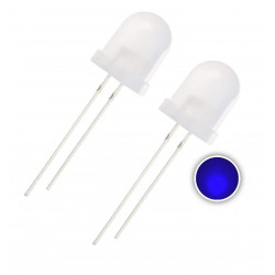 LED 8MM DIFFUSED BLUE 2PCS/PKG