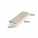 MAGNET, RECTANGULAR, N40, 60MM (L) X 20MM (W) X 10MM (H)