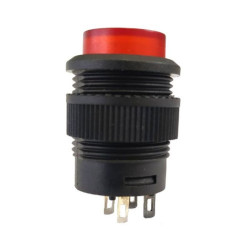 PUSH BUTTON, 3V RED LED,...