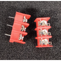 RED TERMINAL BLOCK PCB 3-POSITION 2PCS/PKG