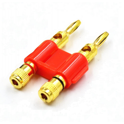 BANANA DUAL PLUG RED SLF-2027