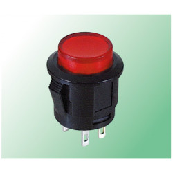 PUSH BUTTON, W/RED LED,...