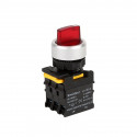 SELECTOR SWITCH ON-OFF-ON, LA155-A1-11XSD, 24V RED LED