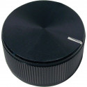 KNOB, ALUM., SET SCREW, NOTCHED TIP, 1.25" DIAMETER, COLOR: BLACK