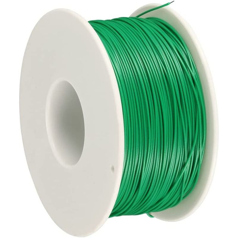 SILVER COATED WIRE-WRAPPING WIRE, GREEN, 30AWG, 660FT