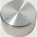 KNOB, ALUM., SET SCREW, NOTCHED TIP, 1.25" DIAMETER, COLOR: ALUMINUM