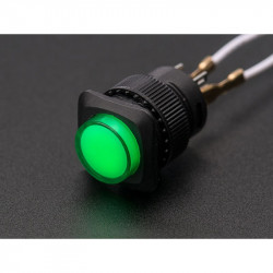 PUSH BUTTON, 16MM GREEN...