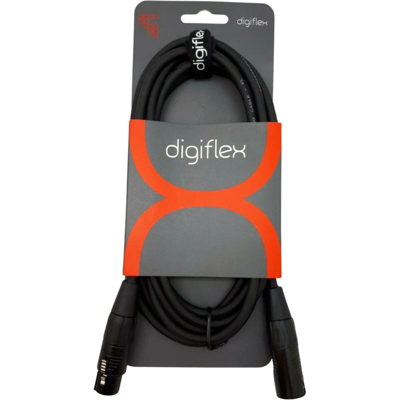AUDIO CABLE, DIGIFLEX HI-FLEX, XLR (M) TO XLR (F), 6FT, HXX-6