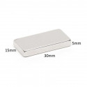 MAGNET, RECTANGULAR, N35, 30MM (L) X 15MM (W) X 5MM (H)