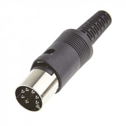 DIN PLUG INLINE 7-PIN MALE