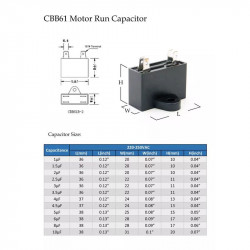 FAN CAP, CBB61, 1UF 250V,...