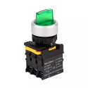 SELECTOR SWITCH ON-OFF-ON, LA155-A1-11XSD, 24V LED GREEN