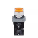 PUSH BUTTON MOMENTARY, N/O, AMBER, XB2BW33B1C, 24V INDICATOR