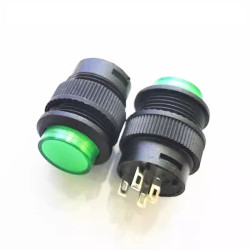 PUSH BUTTON, 3V LED GREEN,...