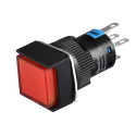 PUSH BUTTON, MOMENTARY, SPDT W/12V RED LED, LA128AF-11D