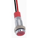 WATERPROOF LED INDICATOR, RED, 24VDC/AC, 6MM, W/LEADS