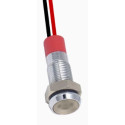 WATERPROOF LED INDICATOR, WHITE, 24VDC/AC, 6MM, W/LEADS