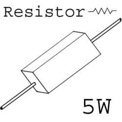 RESISTORS 5W 390 OHM 5%