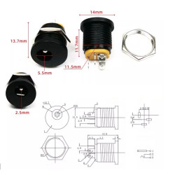DC POWER 2.5MM JACK CHASSIS...