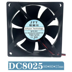DC FAN 80X80X25MM, 12VDC,...
