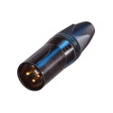 NEUTRIK XLR 3-PIN (M) BLACK W/GOLD CONTACTS NC3MXX-B