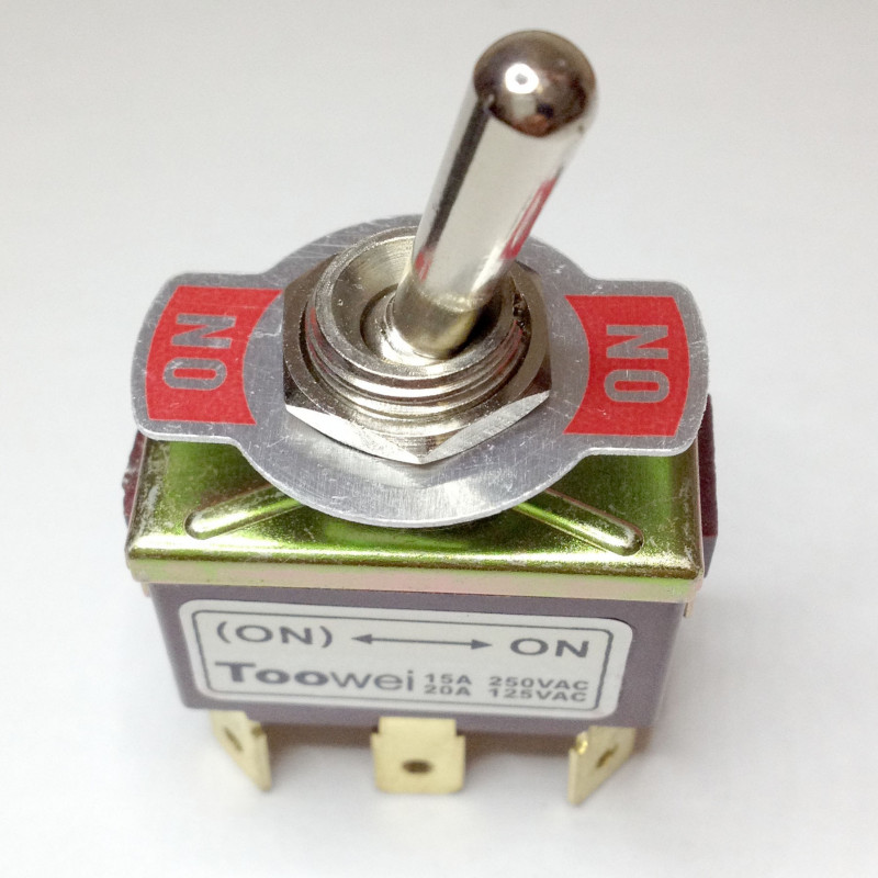 TOGGLE SWITCH DPDT ON ON 20A SOLDER LUG