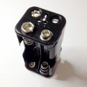 BATTERY HOLDER, AAx4, BACK TO BACK, w/9V CLIP