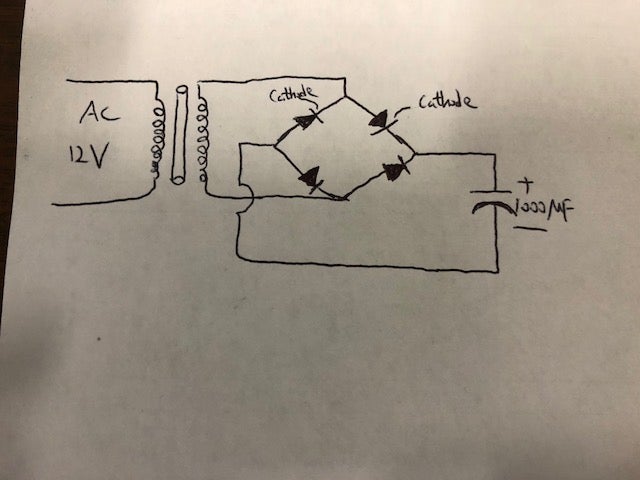 Picture of Build the Bridge Rectifier With One Capacitor in Parallel With It